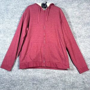 Eddie Bauer Men’s Tall Extra Large Maroon Heathered Sherpa Lined Full Zip Jacket